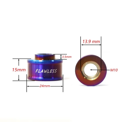 FLAWLESSTI M10x5-24 мм Gr5 Титановая шайба тормозного суппорта для Brembo M50 M50S GP4-RS GP4-RX M4 M4.34 M4.32 108 мм